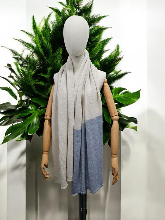 Sciarpa Panna/Azzurro 100% mohair
