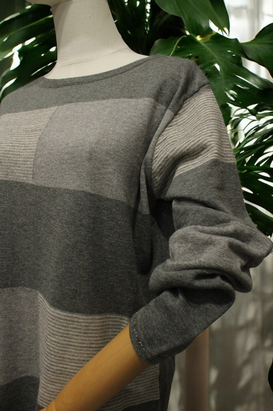 Girocollo Righe Grigio