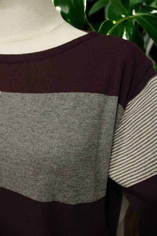 Girocollo Righe Bordeaux