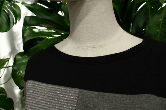 Girocollo Righe Nero