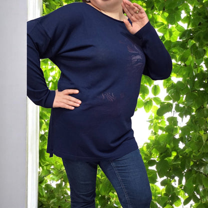 3886 - MAGLIA A MANICHE LUNGHE CON STAMPA FIORI DEVORE'