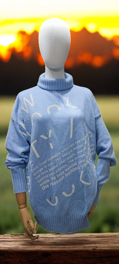 Dolcevita Scritte Azzurro