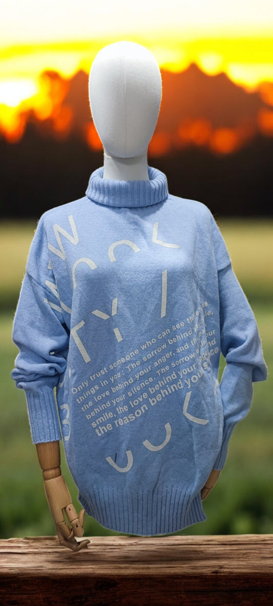 Dolcevita Scritte Azzurro