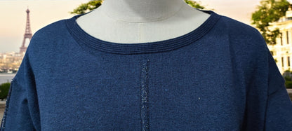 Girocollo Conformato Costa Lurex Blu Notte