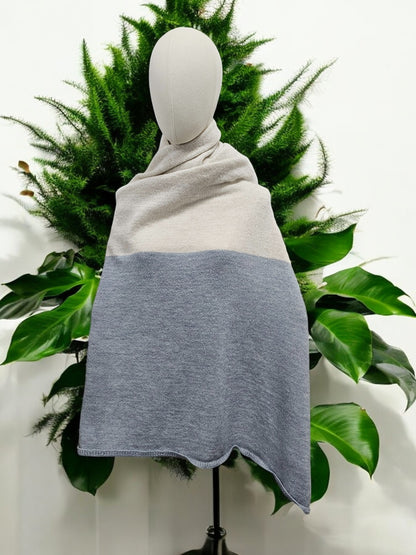 Sciarpa Panna/Azzurro 100% mohair