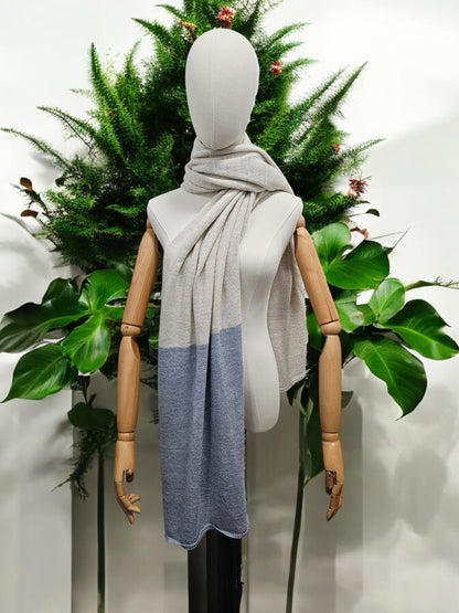 Sciarpa Panna/Azzurro 100% mohair