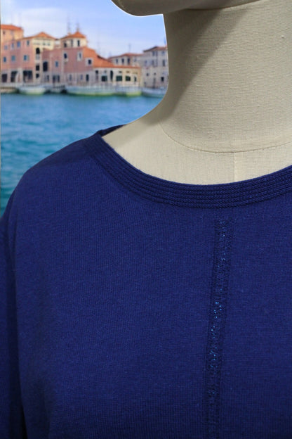 Girocollo Conformato Costa Lurex Bluette