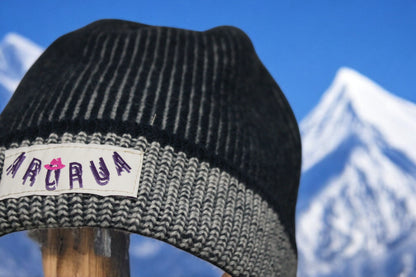 Berretto Cashmere Blu/Panna