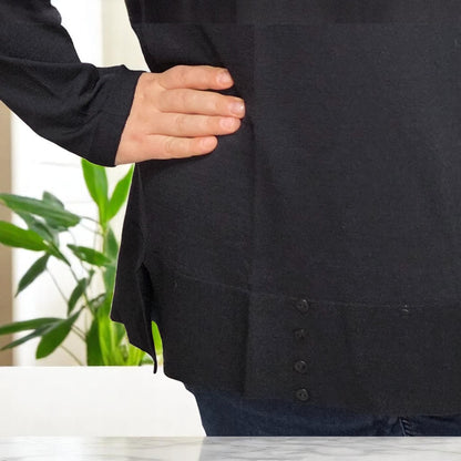 3883 - MAGLIA MANICHE LUNGHE CON BOTTONI IN BASSO