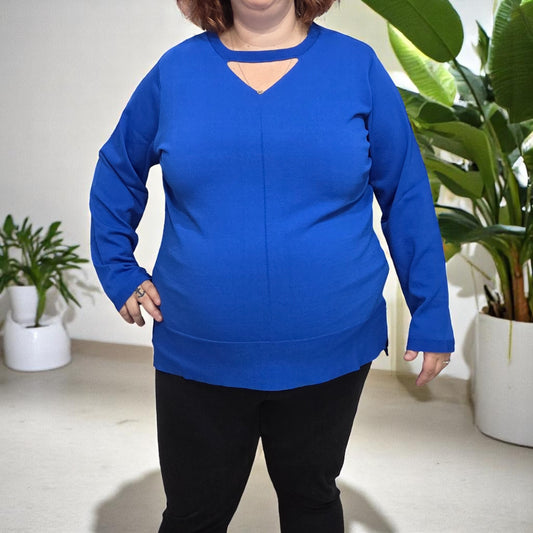 3885 - MAGLIA MANICHE LUNGHE CON SCOLLO A V